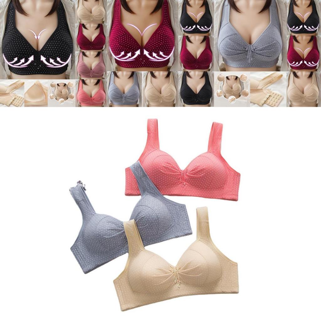 Women Push Up Full Coverage Bra Deep-v Wireless Lace Bra For Comfortable All-day Wear