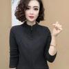 Elegant Winter Zip Cardigan - Long Sleeve Age-Reducing Top for Women