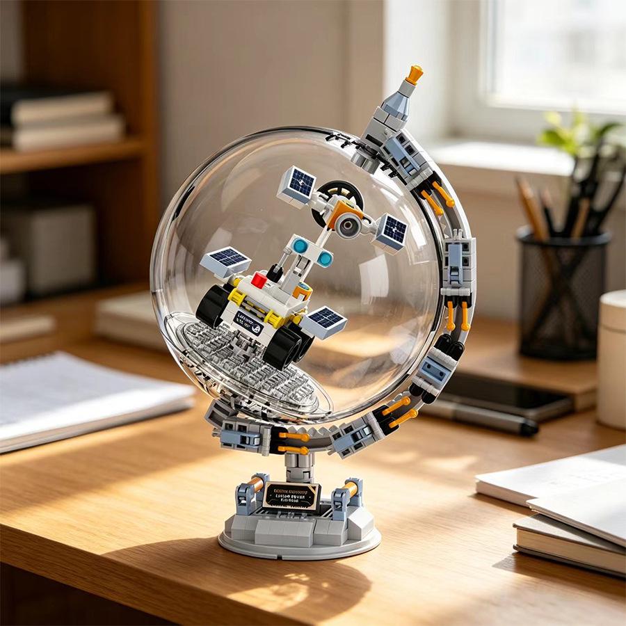 Space Rocket Model & Astronaut Building Blocks - LEGO Globe Compatible