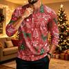 Men's Christmas Long Sleeve Shirt with Printed Design