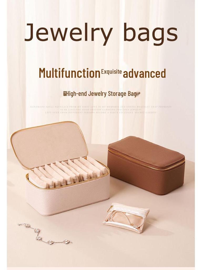 Elegant Leather Jewelry Storage Box for Rings and Earrings