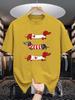 Unisex Crew Neck Tee Cute Dachshund Heart Graphic Print Soft Cotton Loose Breathable Short Sleeve Summer Casual Street Wear Tops