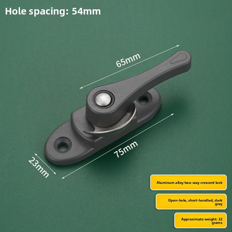Aluminum Bidirectional Crescent Window Lock Anti‑Theft Sash Latch With Stainless Steel Hook Window Hardware Fitting