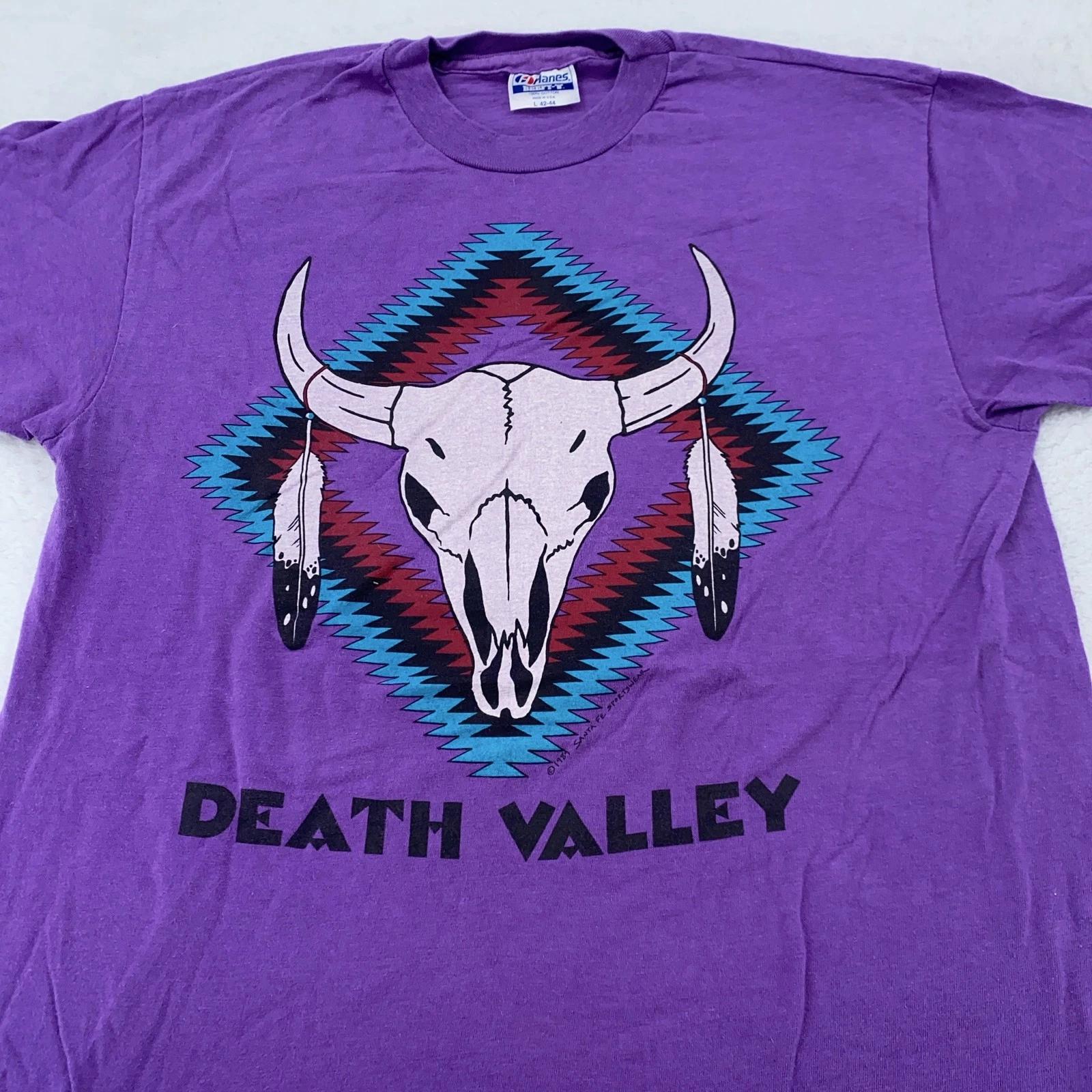 Vintage Death Valley California Shirt Mens Medium Bison Steer Skull Graphic 90s S