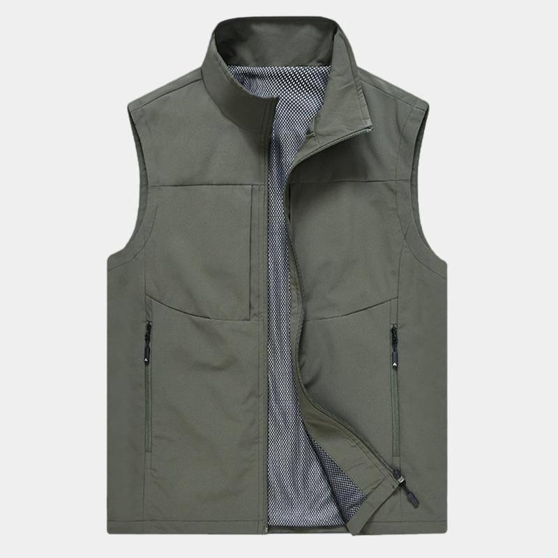 New Outdoor Multi-pocket Quick-drying Fishing Vest Men's Thin Mountaineering Photographer Waterproof Horse Clip Vest Sleeveless