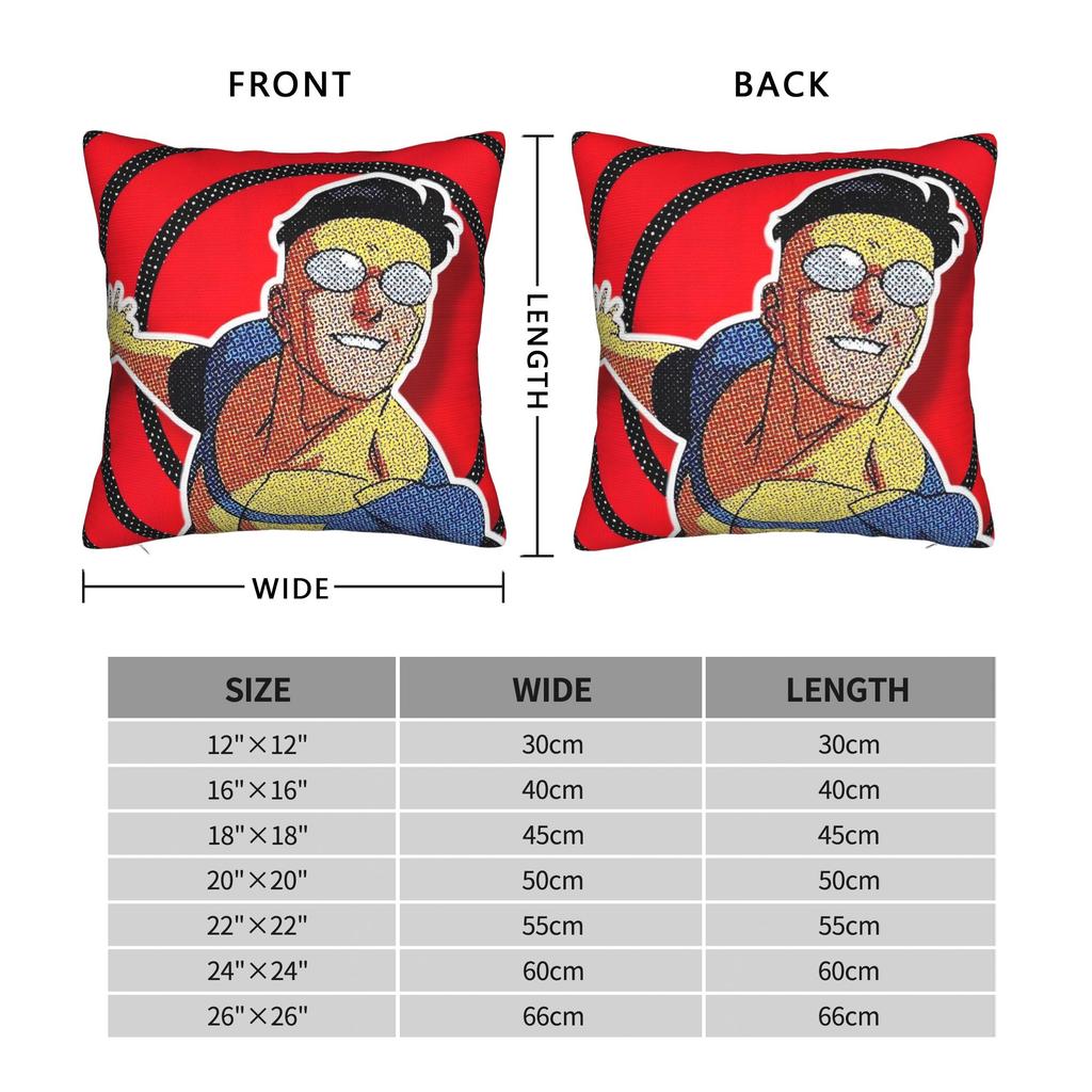 Anime Invincibles Pillow Case Retro Trendy Pillow Cover Comfy Pillowcases For Living Room Sofa