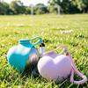 2-in-1 Dog Water Bottle, Portable Pet Water Bottle with Bowl, 10oz Stainless Steel Heart Dog Water Ball, Dog Water Dispenser for Small Dogs Puppies