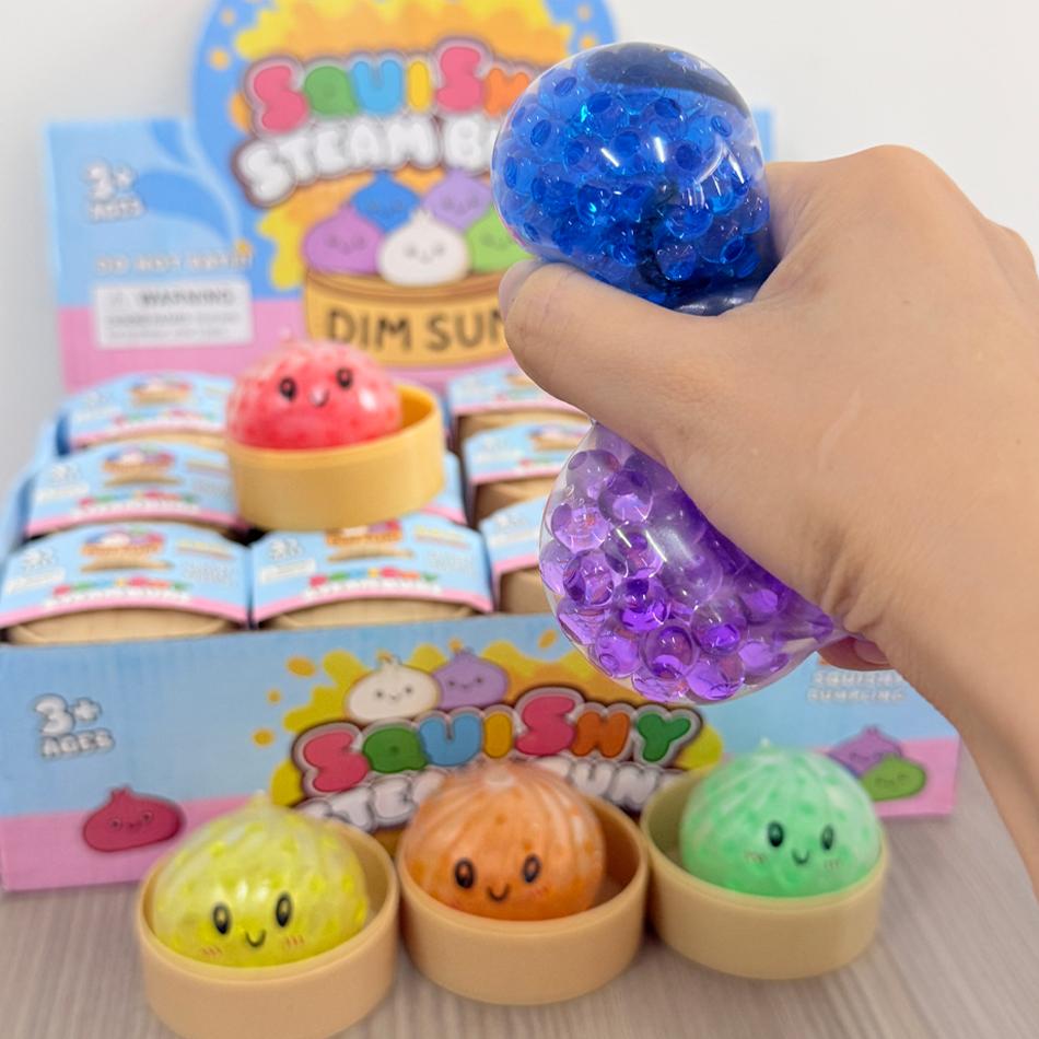 Mini Dumpling Squishy With Box Dumplings Sensory Steamer Soft Tpr Dough Ball For Decompression Fidget Toy Stress Relief Gift