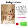 Frameless Pearl Painting Kit Winter Snowman Deer Aesthetic Wall Art DIY Sparkling Bead Canvas Room Decor Creative Craft Ideas