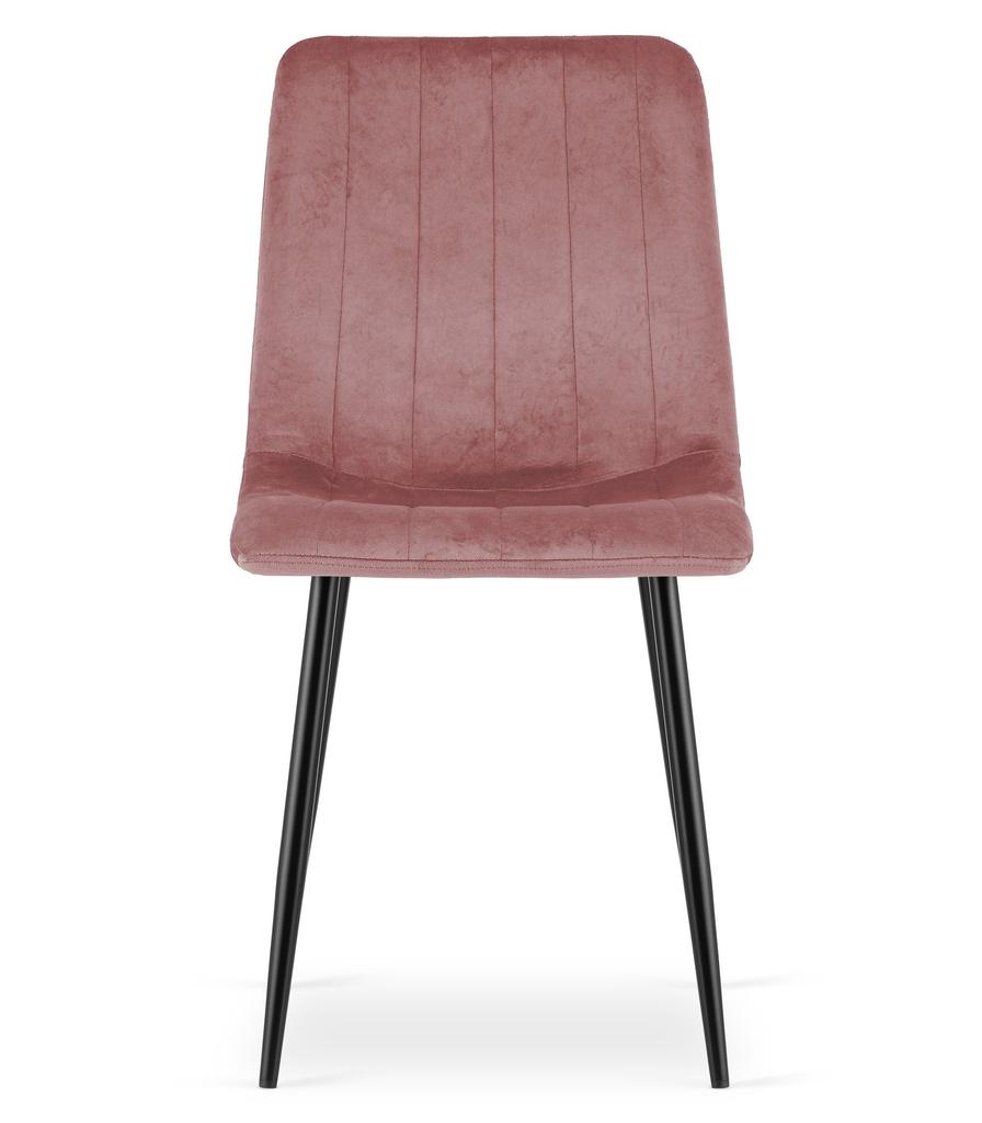 LAVA chair - pink velvet / black legs x 4