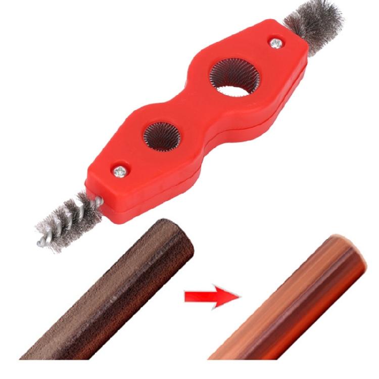 Copper Pipe Cleaner Plumber Deburring Brush Cleaner 1/2in & 3/4in Wire Brush Double Headed Inner Outer Thread Cleaner