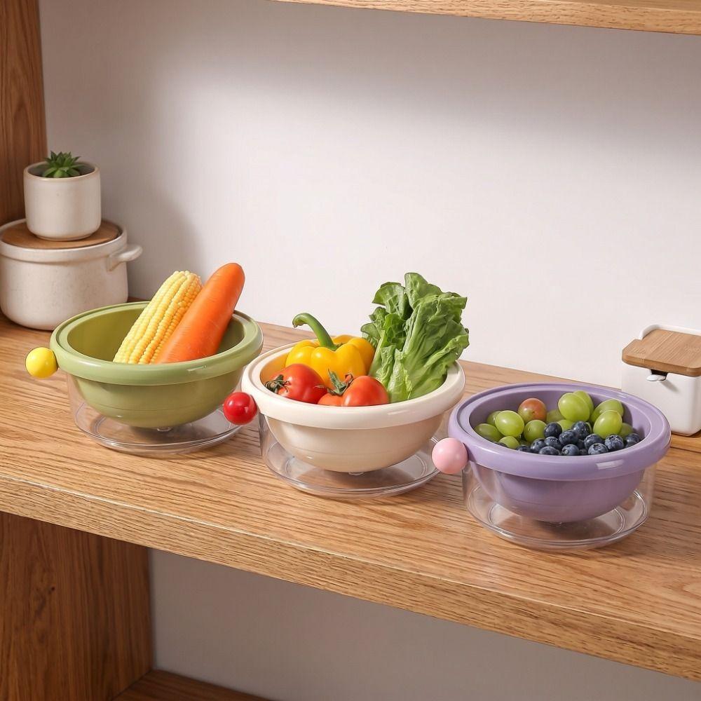 Thickened Double-Layer Drain Basket Food Grade Fruit Washing Basket Berry Cleaning
