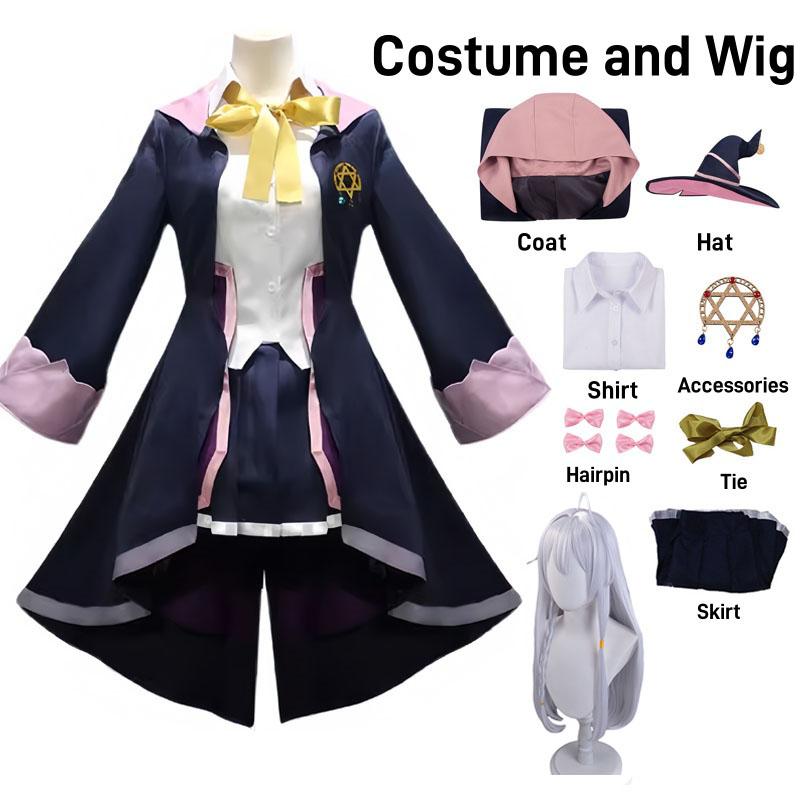 Anime The Journey of Elaina The Wandering Witch Cosplay Costume Hat Wig Outfit Majo No Tabitabi Lovely Women Party Dress