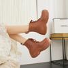 Fashion Rain Boots Women Thick Sole Outdoor Lace Up Non-slip Fashion Ankle Boots Work Solid Color Four Seasons Waterproof Zapatos Mujer