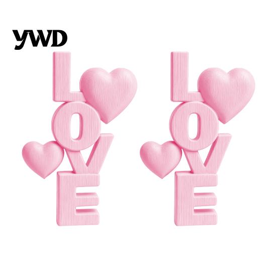 Light Luxury Style Table Topper 2Pcs 3D Printed Stacked LOVE Letter Ornament with Heart Decor, Romantic Anniversary Gift for Girlfriend Tabletop Love