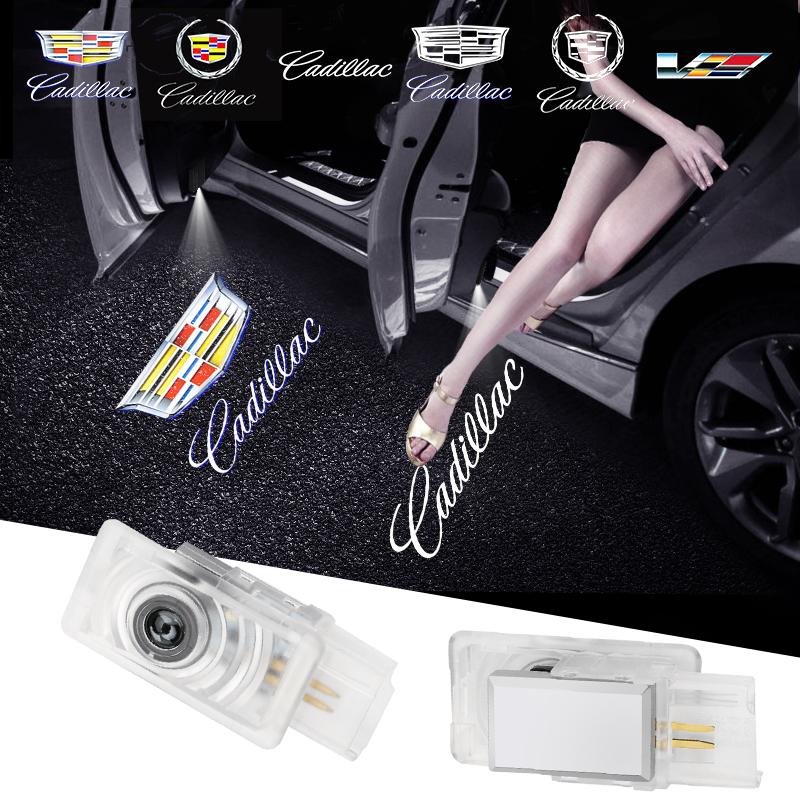 2Pcs LED blue Welcome Projector Light Door Lamp For Cadillac CT5 CT6 XT4 XT5 XT6 ATS SRX XTS CTS accessories Car Styling zf2