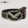 Cintura Western in Denim Tendenza Retro Gioventù Punk Rilievo Uomo Borchie Pelle Cintura