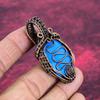 Sleeping Beauty Turquoise Gemstone Pendant Copper Wire Wrapped Handmade Jewelry