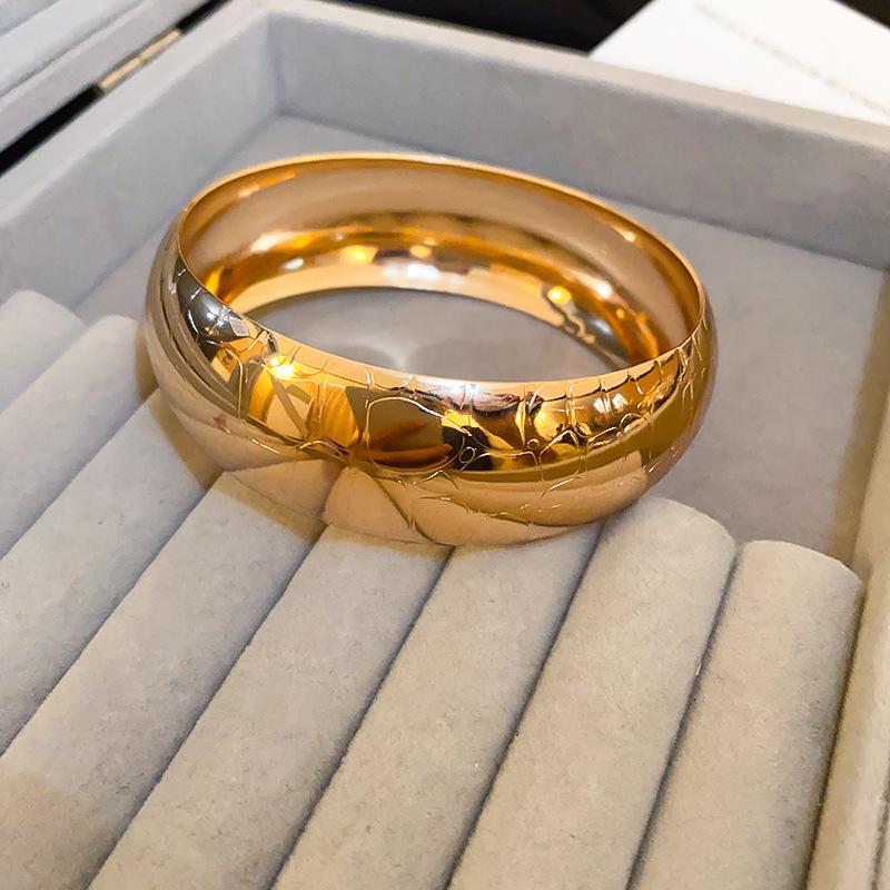Minimalist Double-Layer Hollow Armlet: European & American Style, Exaggerated & Fashionable High-End Bracelet