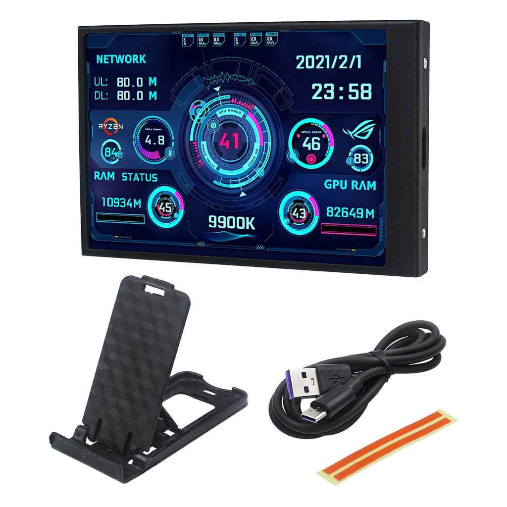 3,5palcový sekundární monitor IPS USB Type-C 320×480 AIDA64 Zobrazovač stavu CPU GPU RAM HDD pro Windows 10/11