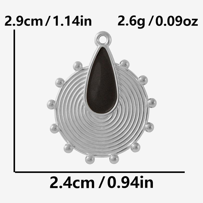 6pcs Punk Dark Black Stainless Steel Enamel Charms For Jewelry Making Supplies Sun Heart Cross Ocean Animal Pendant DIY Pendants