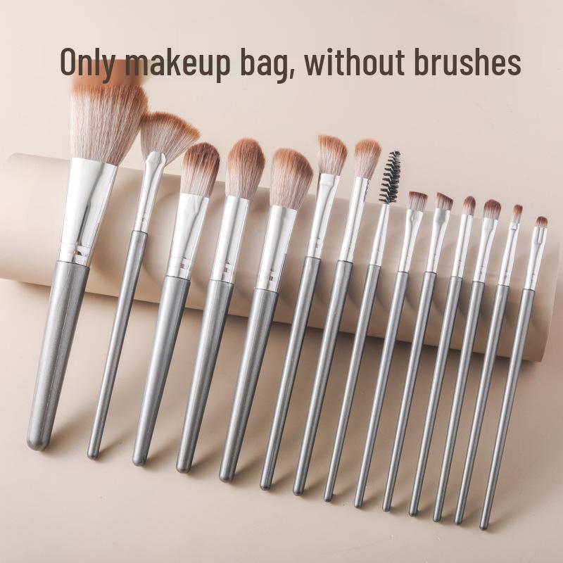 

First Meeting 14-Piece Makeup Brush Set: Includes Loose Powder, Eyeshadow, Foundation, and Concealer Brushes with Soft Bristles.