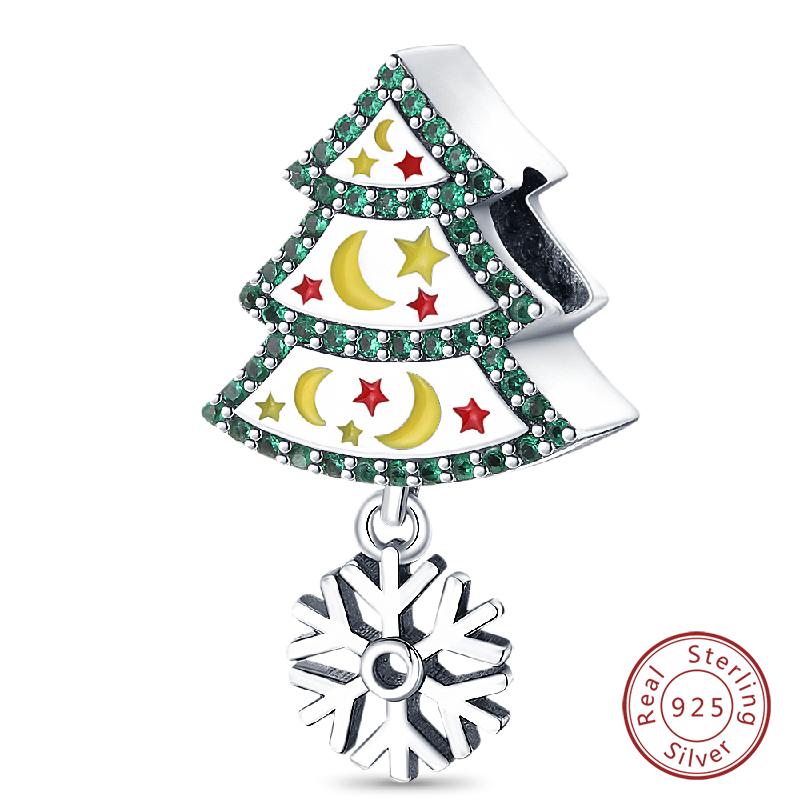 New Winter Charms Bead Copper Snowflake Snowman Penguin Deer Dangle Fit Bangle Bracelet Necklace Diy Jewelry