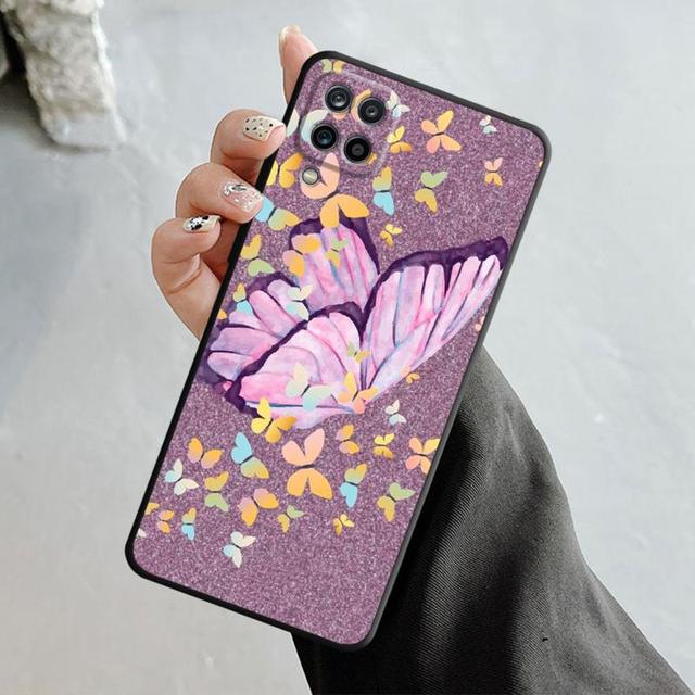 Shell For Samsung Galaxy A70 A70s A50 A30s A04s A20s A20e A02 A02s A03 A42 M52 M31 M04 Case Bling Aesthetic Butterfly Rose Art