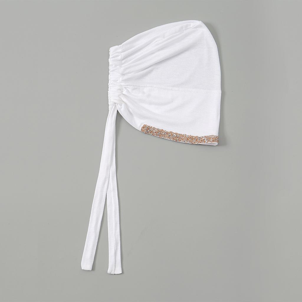 New Modal Rhinestone Band Muslim Turban Hat Inner Hijab Caps Islamic Underscarf Bonnet India Hats Female Headwrap Turbante Mujer