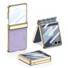 GKK For Samsung Galaxy Z Flip7 5G Magnetic Case Hinge Protection PU PC Tempered Glass Phone Cover