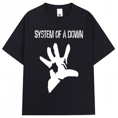 System of A Down Band Musical T Shirt Men Women Fashion Vintage Hip Hop Short Sleeve Oversized Cotton ONeck Tshirts Streetwear