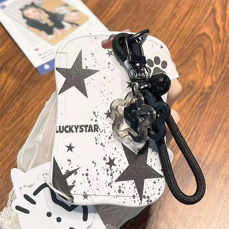 

Student School Card Holder Protective Cover With Star Pendant Keychain Photo Card Display Backpack Small Pendant ID Card Holder