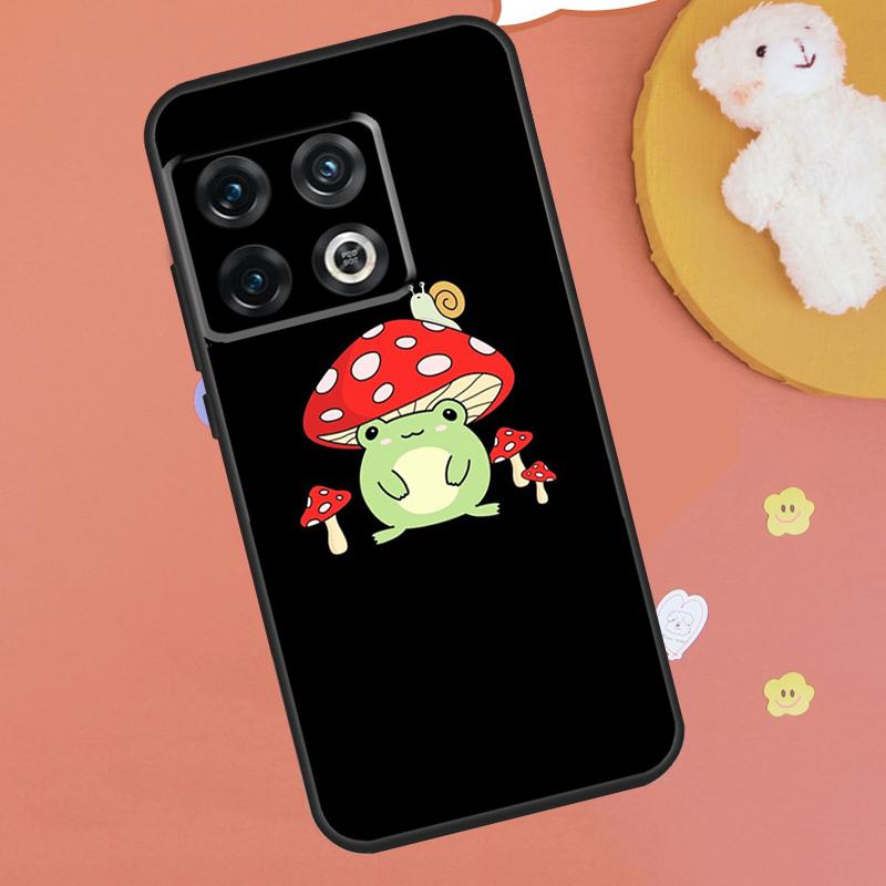 Kawaii Frog Mushroom Case For OnePlus 13R 12R 10R 13T 15 13 12 11 10T 8T Nord CE 4 3 2 Lite N20 N30 Nord 5 Funda