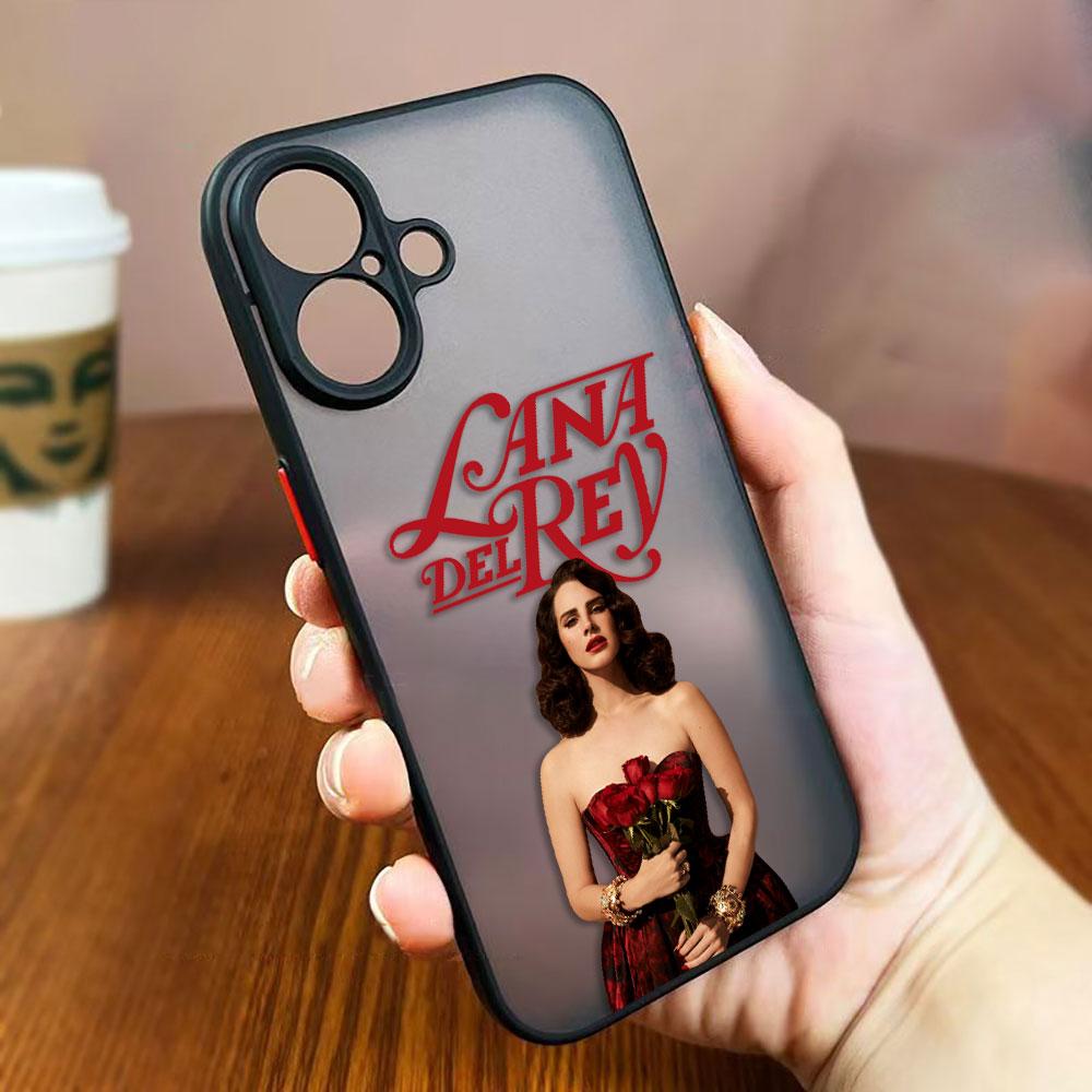 Hot Singer Lana Del Rey Matte Phone Case For Apple IPhone 16 16E 15 14 13 12 11 Pro XR XS X 8 7 SE Plus Max Clear Hard Funda