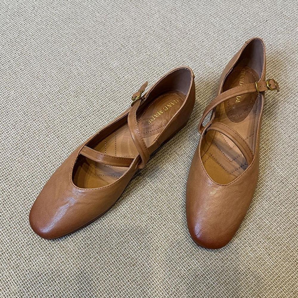 Fashion Little Leather Shoes for Women's 2025 New Style Retro Mary Jane Shoes for Womens Spring and Autumn Low Order Single Shoe Women
