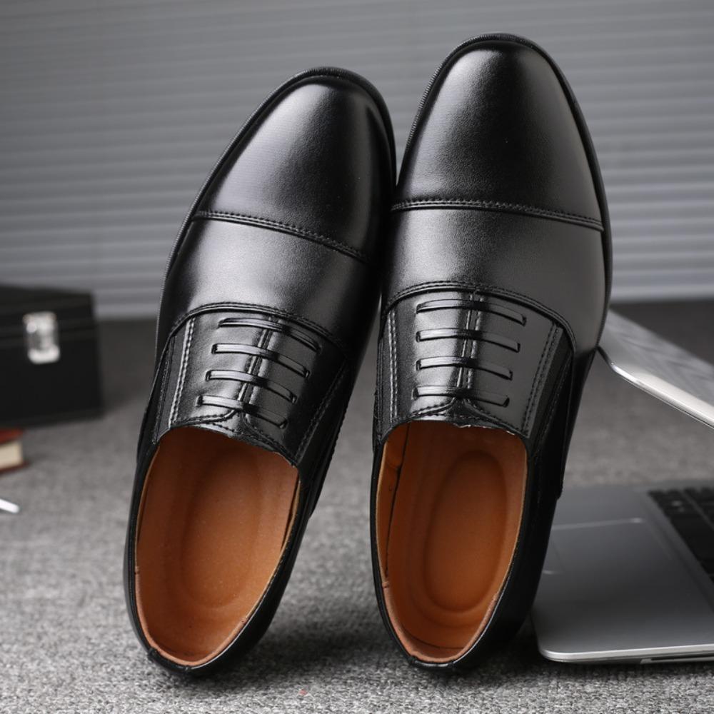

Mens Dress Shoes Pointed Toe Business Oxfords Slip on Casual Shoes Breathable Lace Up Formal Shoes 46
