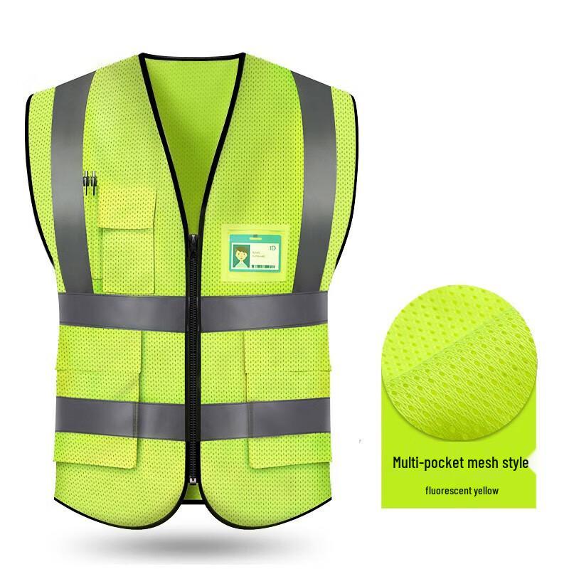 Reflective Safety Vest with Multi-Pockets