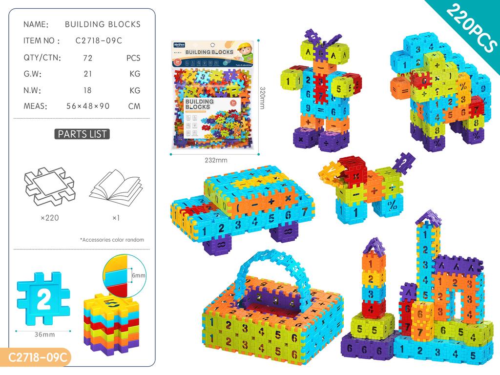 English Version Children Build Houses Square Building Blocks Kindergarten 3-6 Years Old Educational Enlightenment Assembling Toys