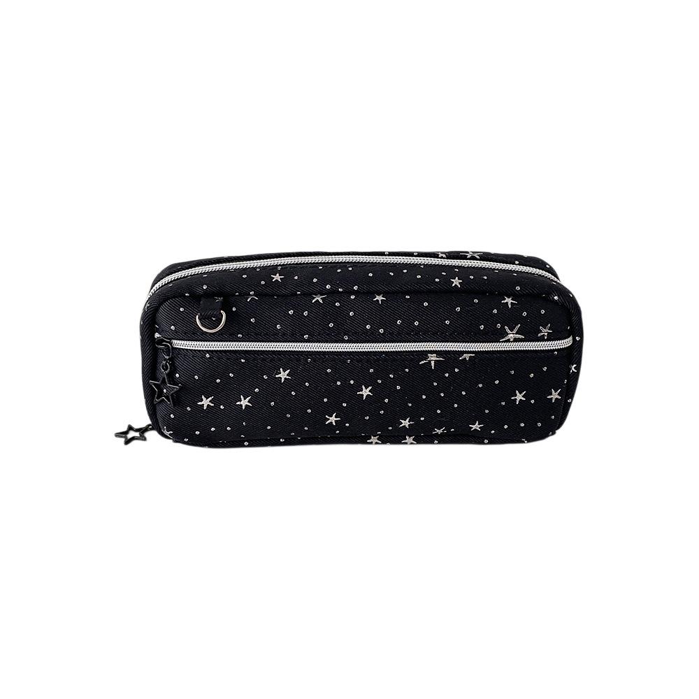 Pen Organizer Star Pencil Case Large Capacity Zipper Stationery Pouch Pencil Storage Bag Children