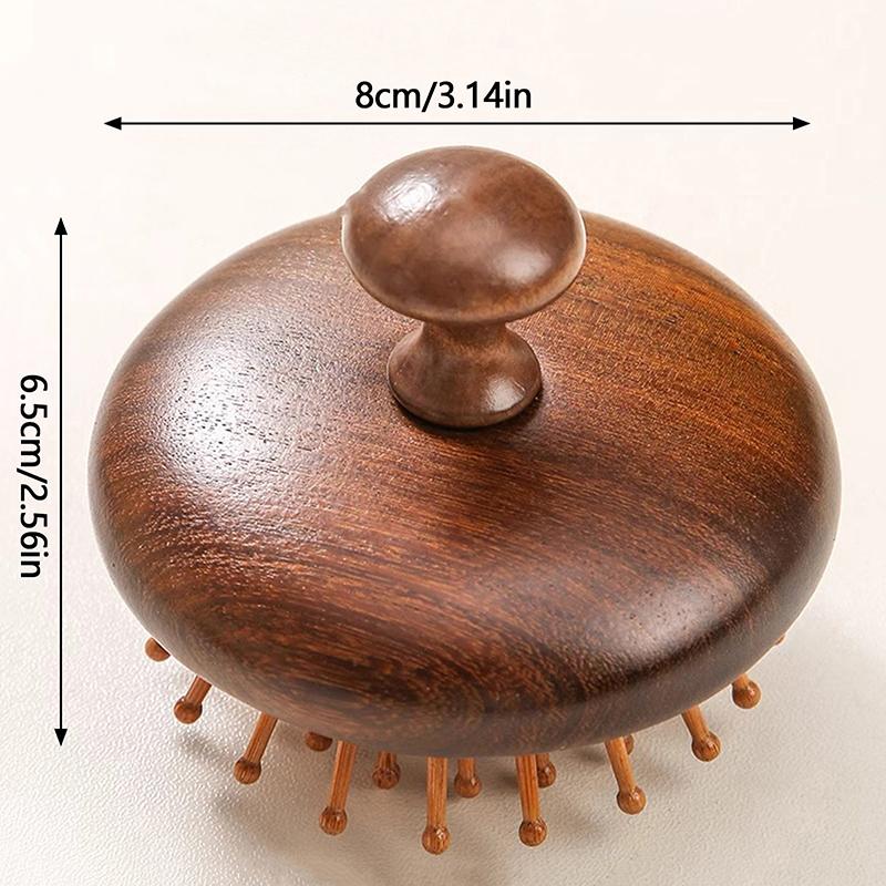 Sandalwood Meridian Hair Airbag Comb Round Scalp Relax Point Acupuncture Massager Anti-Static Styling Tools