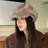 Beret Women's Winter Thickened Warm Cap Plush Cap Fashion Octagonal Hat
