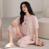 Pajamas Women's Summer Thin Modal Short-sleeved Cropped Pants Casual Fashion Can Be Worn Outside Large Size Loungewear Suit