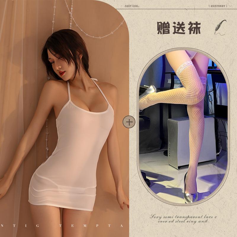 Sexy Hollow Hip Skirt Women's Sex Suspender Nightdress Hot U-shaped Breasts Passion Free Sex Underwear