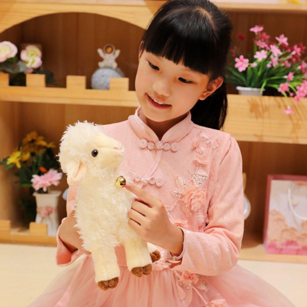 Flauschiges Lamm-Stofftier 25/30cm Lamm-Schlüsselanhänger Große Ohren Lamm-Stofftiere Zimmerdekoration