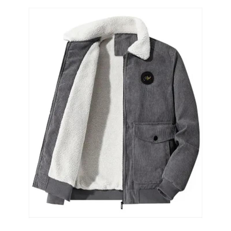 

Мужская Новая Хлопковая Одежда Тренд Мода Вельветовая Утолщенная Деловая Повседневная Теплая И Холодная Однотонная Куртка-Подкладка Asian M (40-50KG)