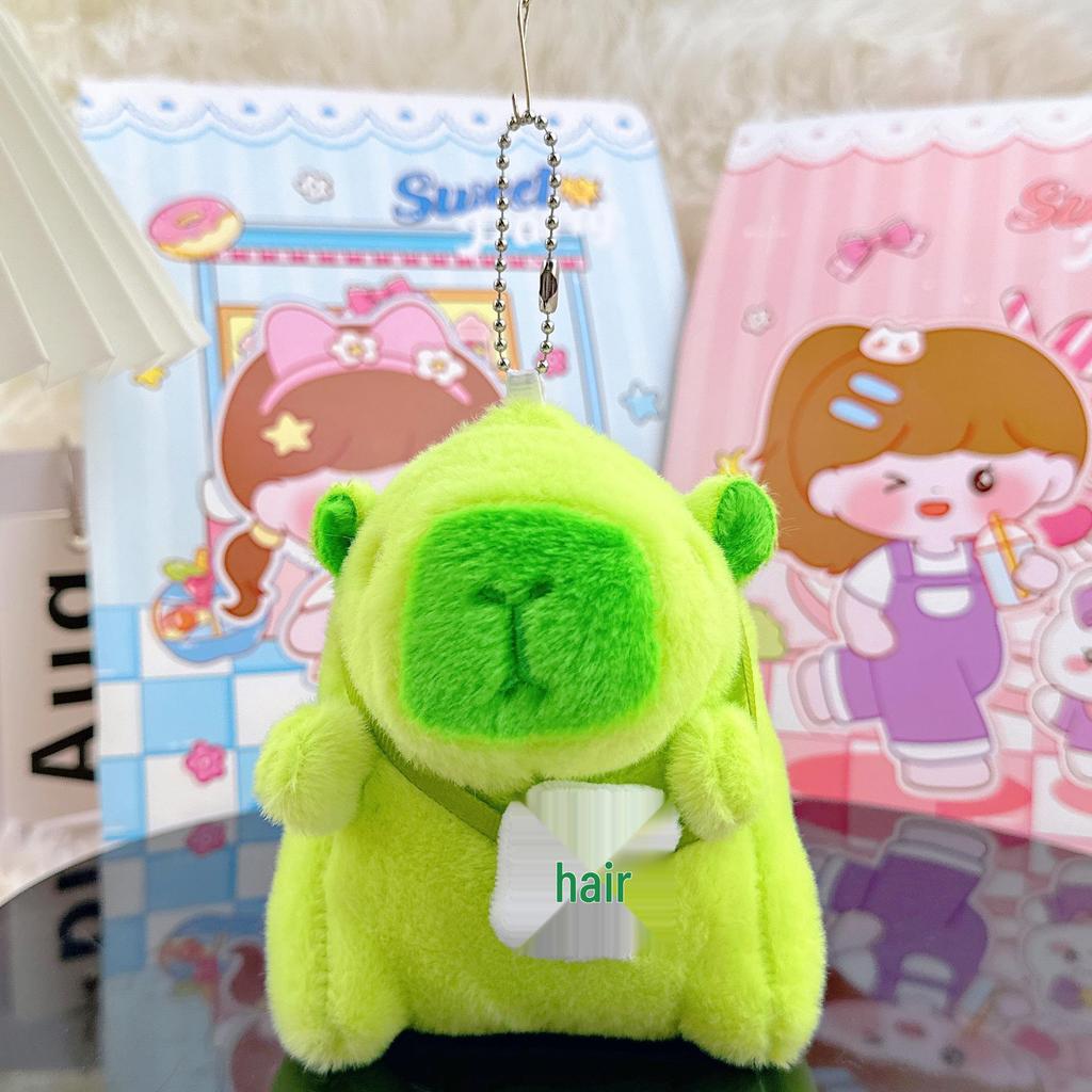 Viral Capybara Backpack Charm: Plush Toy Keychain and Pendant