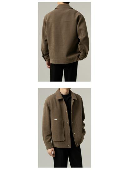 Herren Casual Revers Leichte Jacke – Verdickter Amerikanischer Stil für Frühling und Herbst