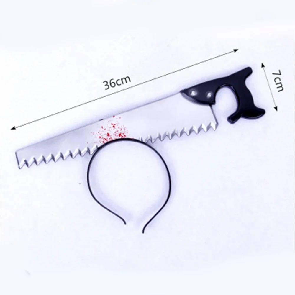 Halloween Horror Props Blood Fake Ax Saws Knife Headband Hair Hoop for Halloween Party Masquerade Mischief Props Decoration