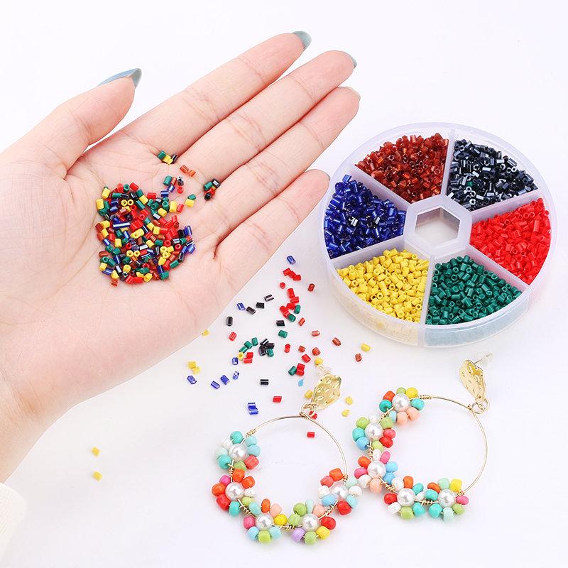 2mm Hexagon Shape Glass Tube beads Set Seed Beads Kits Charm Czech beads Bracelet Necklace DIY Jewelry Making Accessories