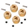 4 Pcs Brass Weighted Wheel Hex Hub 8/9/10MM For 1/10 Rc Crawler Vehicle Axial SCX10 90046 RR10 RGT 86100 MST UTB18 Parts